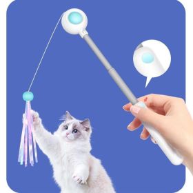 Retractable Laser Cat Stick Toys Cat Toy BallsKitten Playing Cat Laser Teaser Wand  ABS  PPMaterial   Safe And None Toxic, Universalinteractive Toy (Option: Blue)