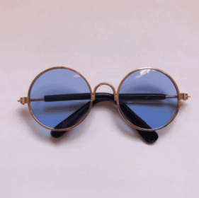 Pet Cat Glasses Cat Sunglasses (Option: Gold blue-M)