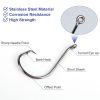 160Pcs Offset Fishing Hooks Kit Stainless Steel Sharp Fishing Hooks Octopus Circle Hooks Size #01-5/0 w/ Storage Box