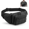 Tactical Fanny Pack For Men Concealed Carry Bag Military Waist Bag Traveling Waist Pouch with Adjustable Strap Quick Release for Camping Hiking