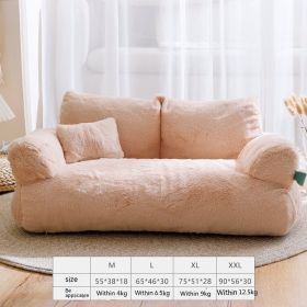 Flannel Warm Large Cat Sofa Universal Pet Kennel (Option: Orange-L-1PC)